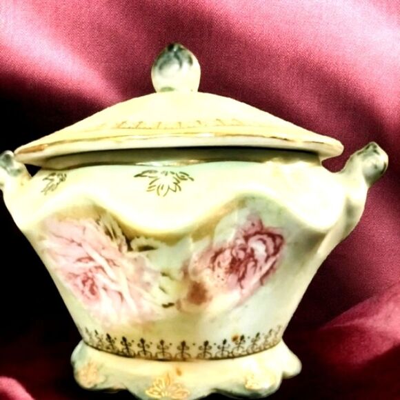 Sugar Bowl Limoges France Hand Painted Signed With/Lid - Picture 9 of 15